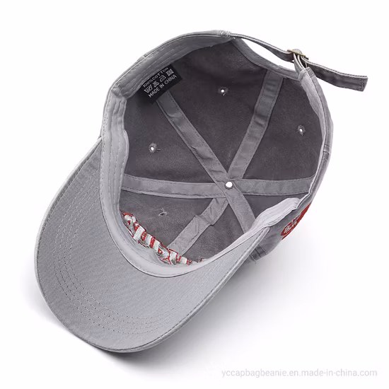Gorra de béisbol deportiva lavada con 6 paneles de algodón de alta calidad personalizada