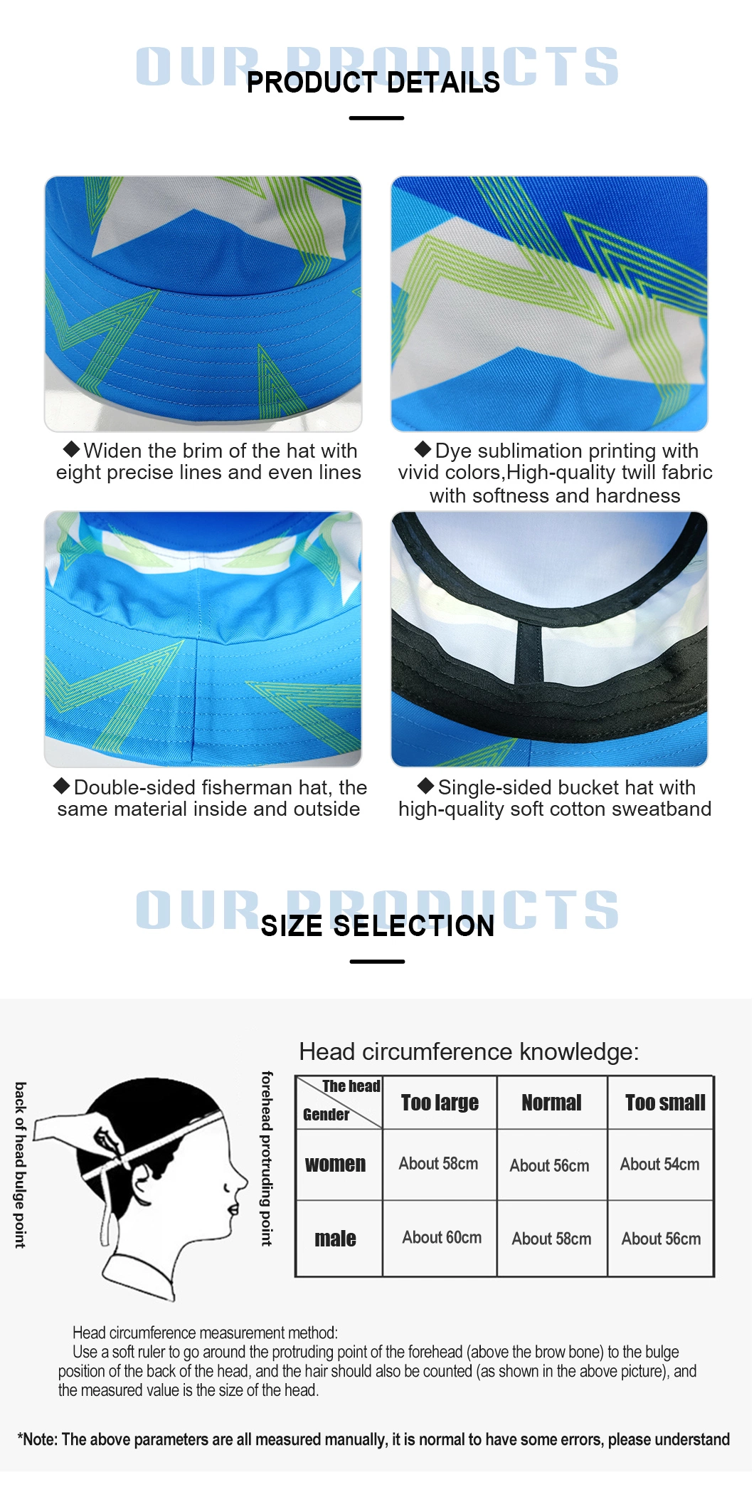 Wholesale Custom Sublimation Luxury Plain Bulk Adult Unisex Cotton Customized Embroidery Printed Logo Bucket Hat