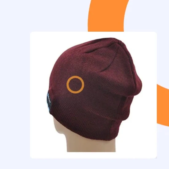 Gorro de punto personalizado con Bluetooth, gorro de invierno con logotipo bordado